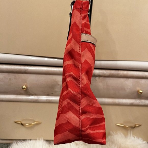 Coach Vintage Y2k Zebra Animal Print Hot Coral Tote Hand Bag - Picture 5 of 13